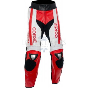 Ducati Corse Tri-Colour Leather Motorcycle Trouser